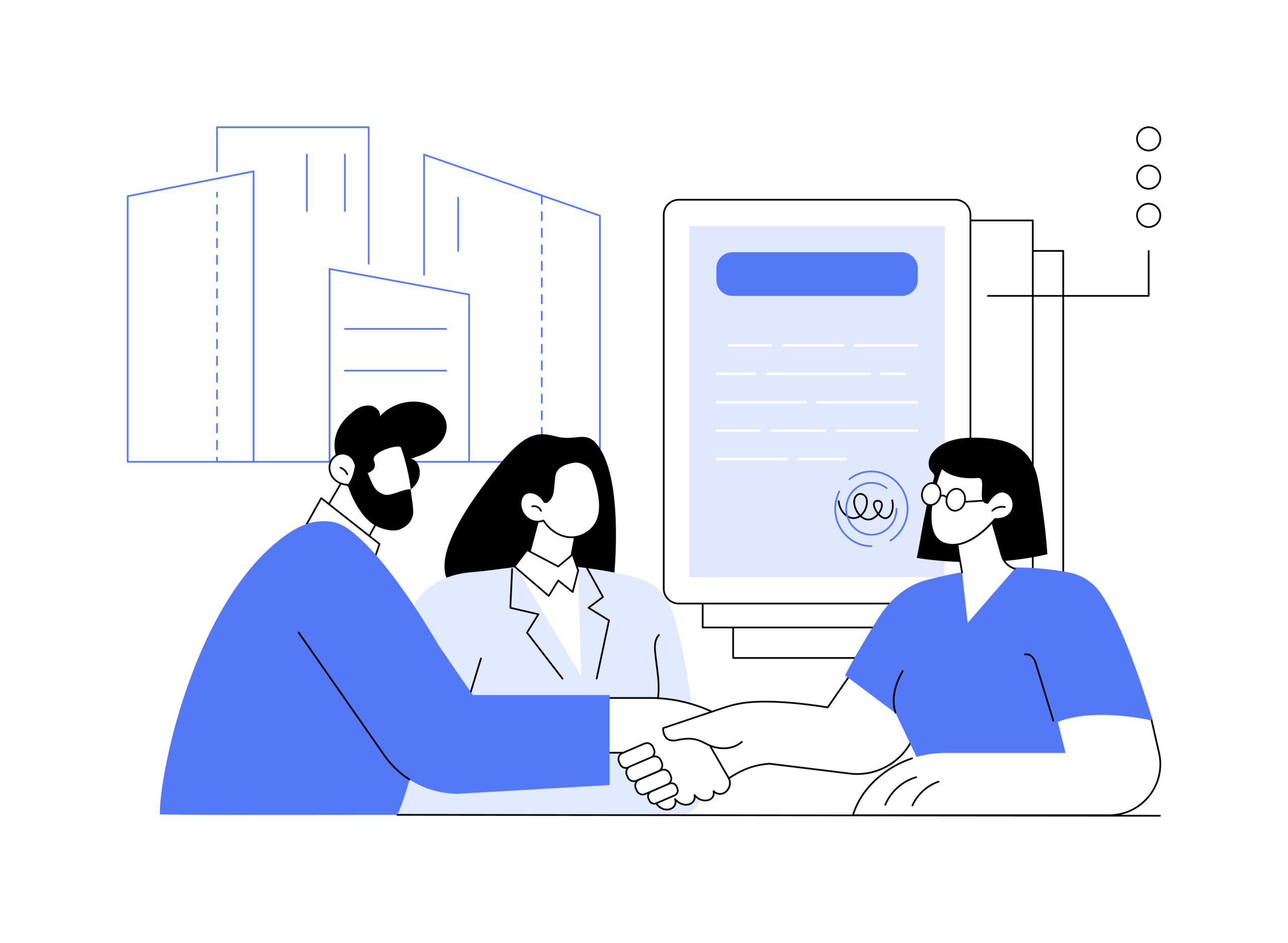 Making a real estate deal isolated cartoon vector illustrations.